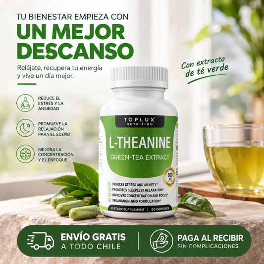 ¡APAGA LA VOZ EN TU CABEZA Y DUERME PROFUNDO! THEANINA GREEN TEA EXTRACT 60 CAP.