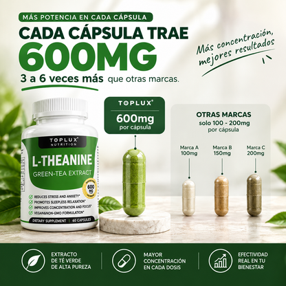 ¡APAGA LA VOZ EN TU CABEZA Y DUERME PROFUNDO! THEANINA GREEN TEA EXTRACT 60 CAP.